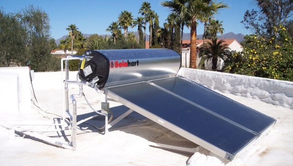 Solahart solar water heating on a roof