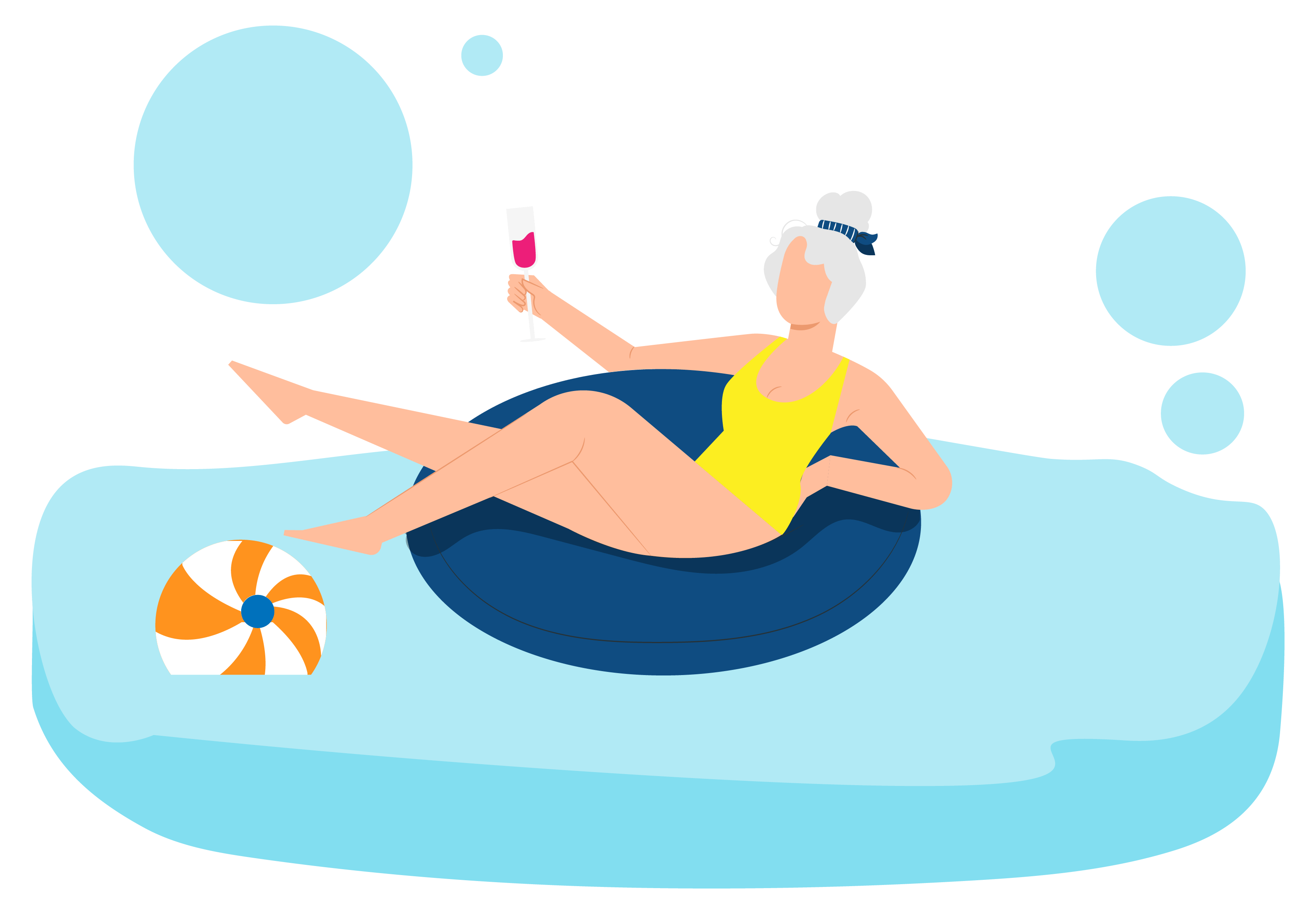 lady in pool on inner tube